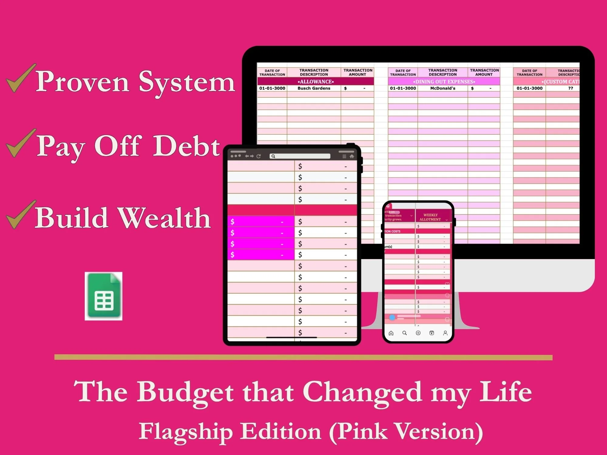 Pink Flagship Edition--Google Sheets