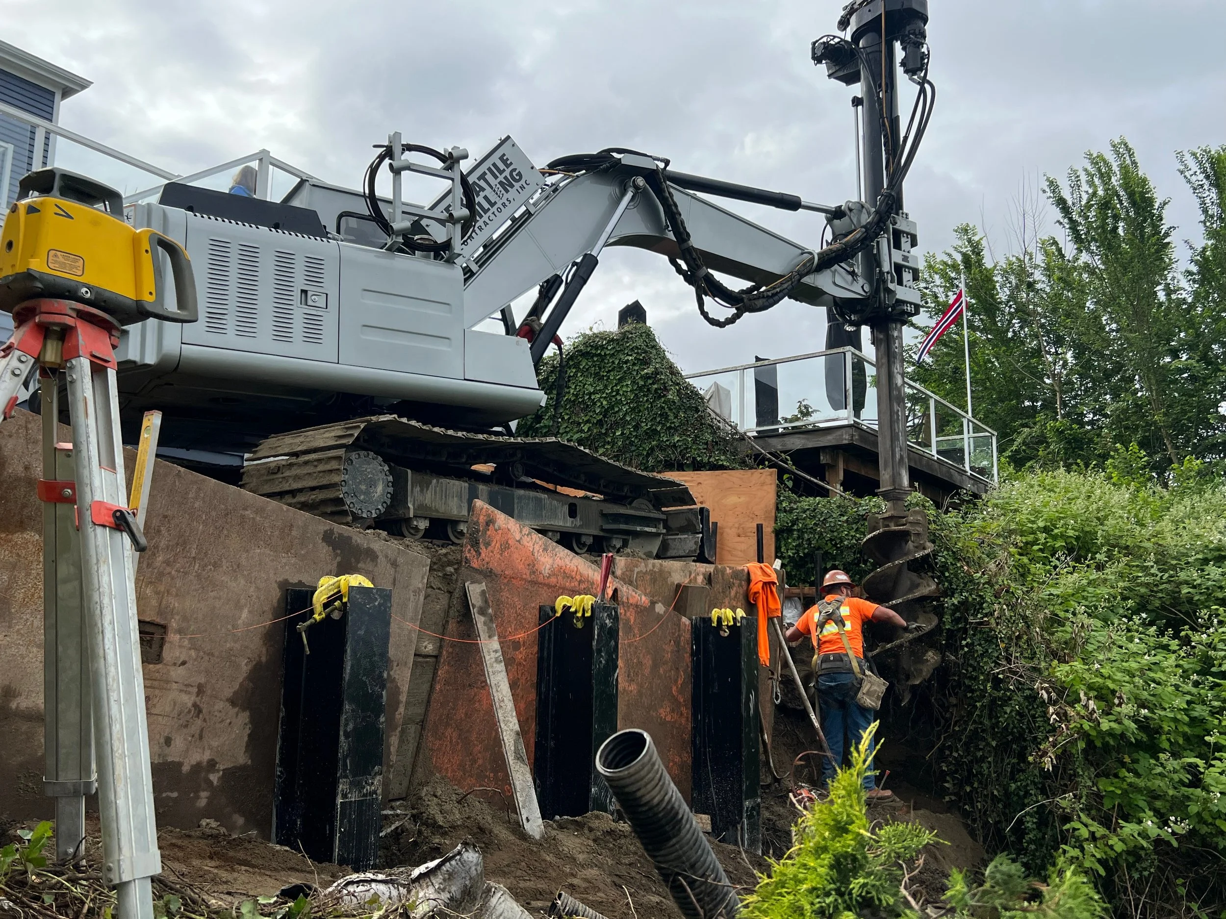 Soldier Piles | Anderson Slope Stabilization | Westrock | Everett, WA