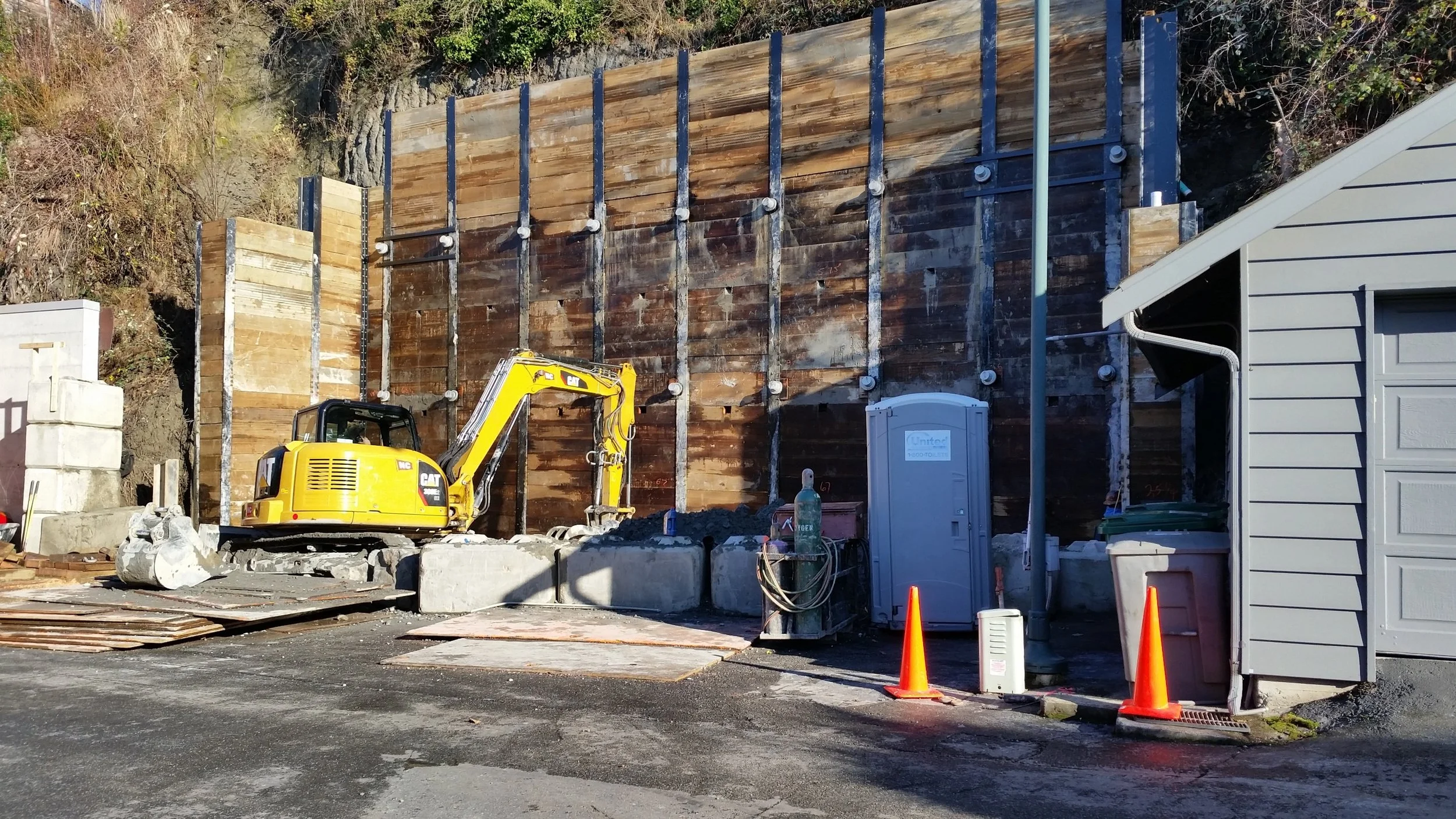 Soldier Piles & Tiebacks | Lynch Garage | Wilkens Construction | Bellevue, WA