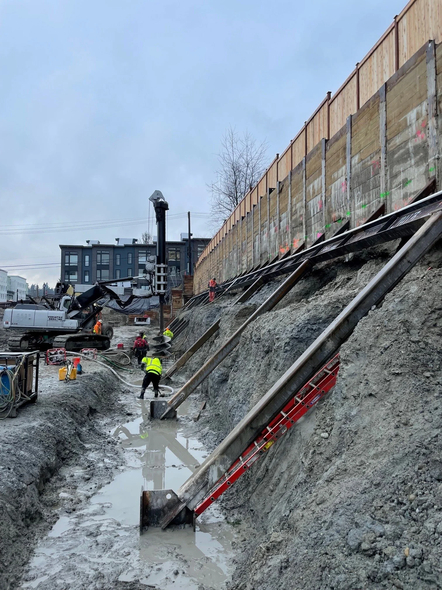 Soldier Piles, Tiebacks, & Rakers | Ross Road | Harbor Homes | Kirkland, WA