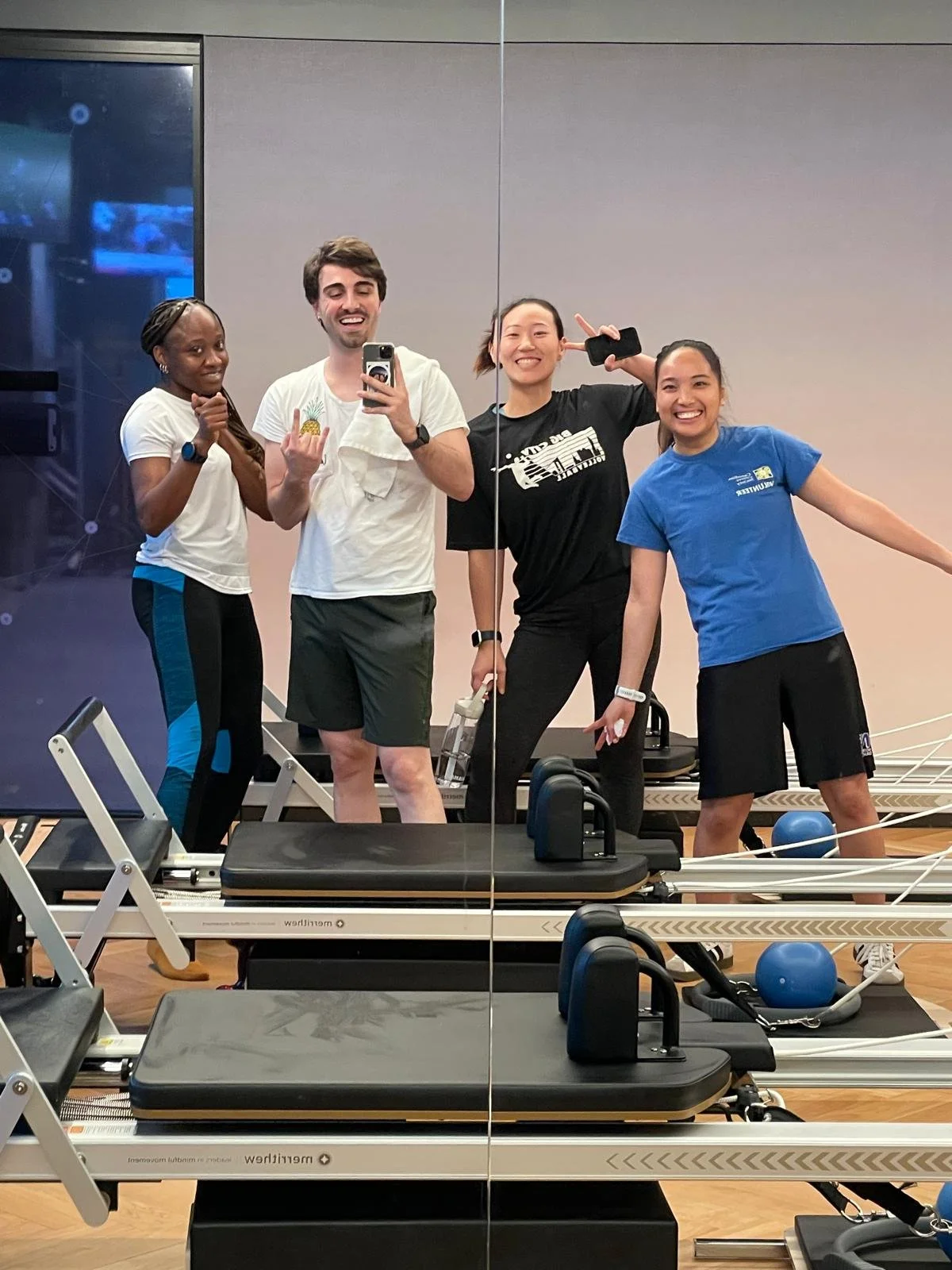 October 2025 - Anabelle, Alvaro, Katie, and Sheena do pilates