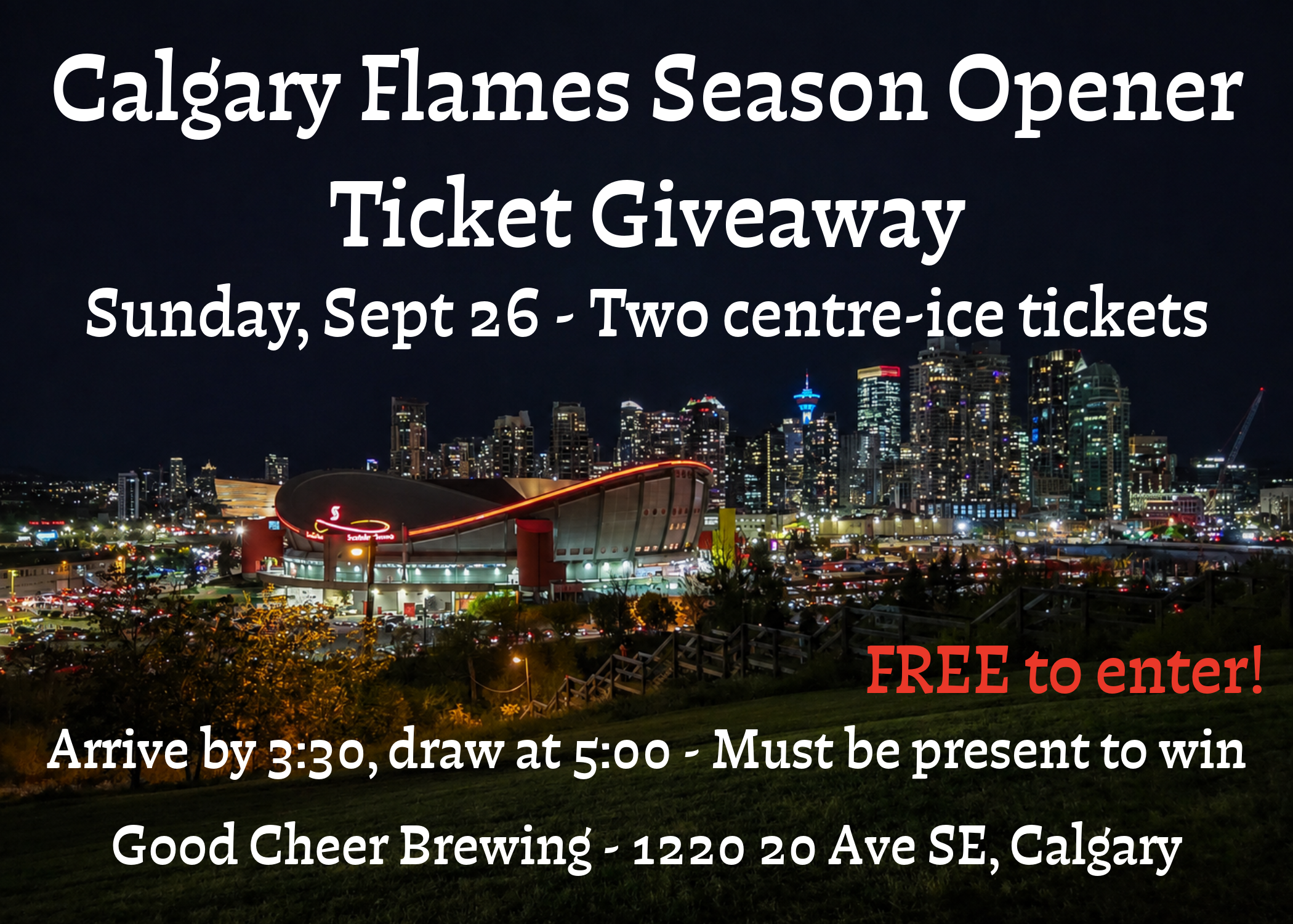 Calgary Flames Season Opener Ticket Giveaway