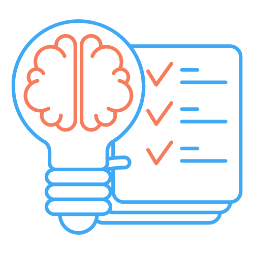 Illustration of a brain combined with a checklist, symbolizing ideas or mental organization.