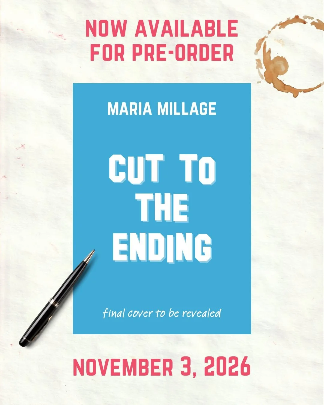 🎤 CUT TO THE ENDING is officially available for pre-order!! 🎤

I&rsquo;m so excited to gear up and talk more about this book in the coming months &mdash; as all of us impacted by the great AO3 crash of this weekend can attest, fandom is its own spe