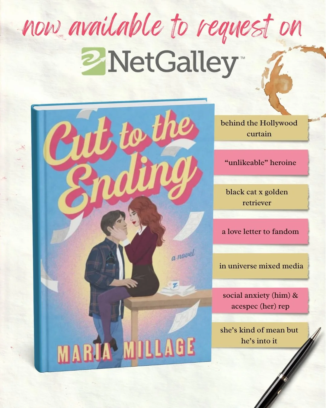 🚨Cut to the Ending is now available to request on Netgalley and Edelweiss!!🚨

This book is my love letter to fandom, ambitious women with sharp edges, my favorite fantasy worlds I threw myself into as a teenager when the real one got too loud, and 