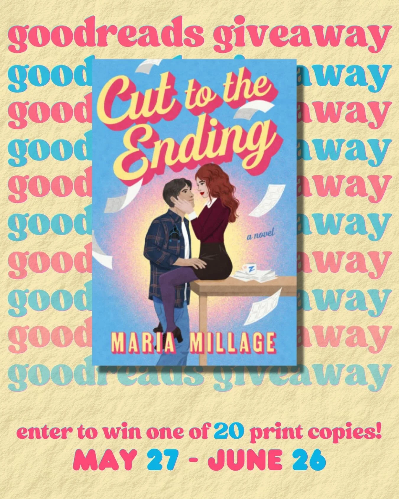 Win an early copy of Cut to the Ending! The very good folks at @littlebrown are giving away 20 print galleys over on @goodreads!

&ldquo;A deliciously swoony Hollywood romcom about an aspiring screenwriter who gets the opportunity to write the finale