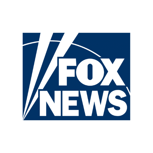 Fox News logo with blue background and white text.