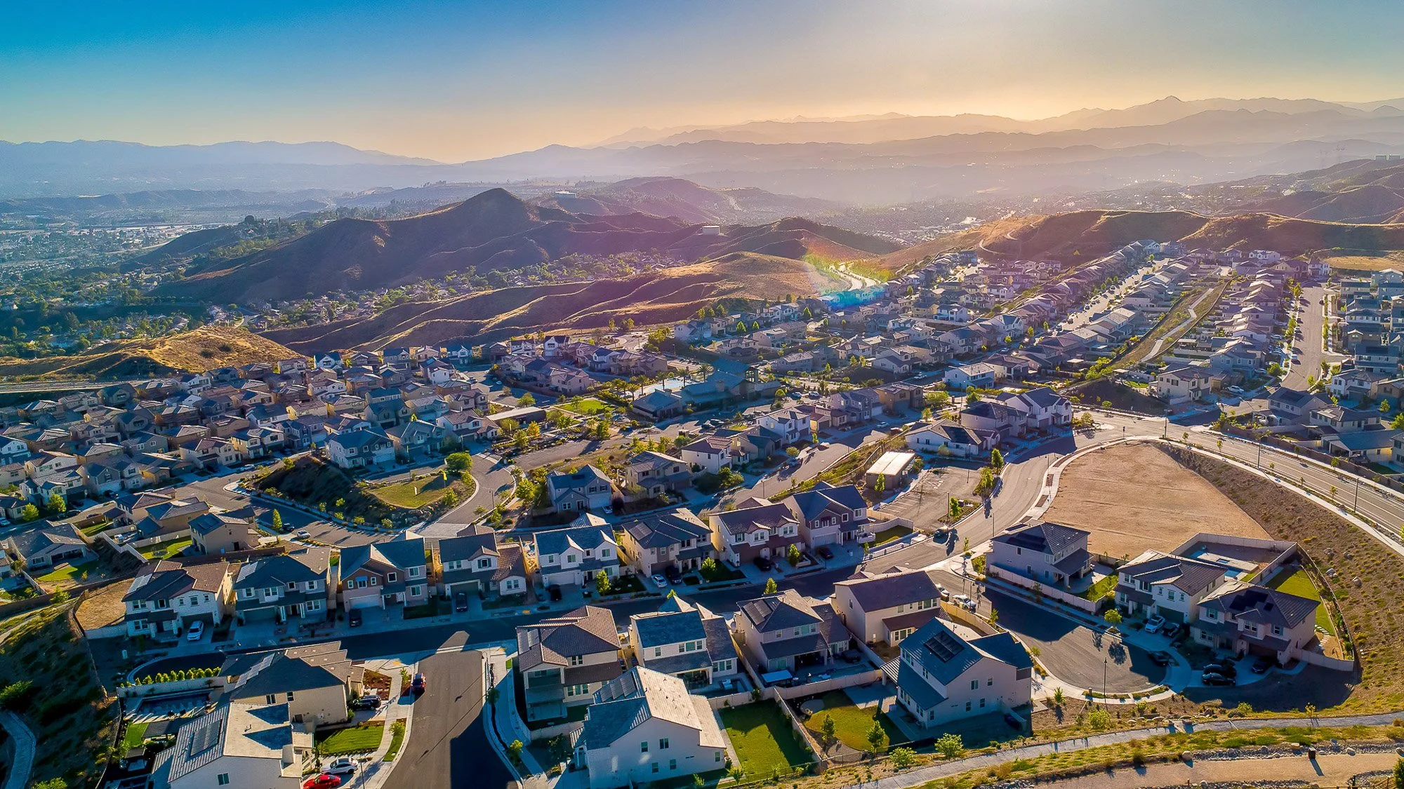 Drone aerial community view real estate photography Rancho Cucamonga CA SoCal Home Photo