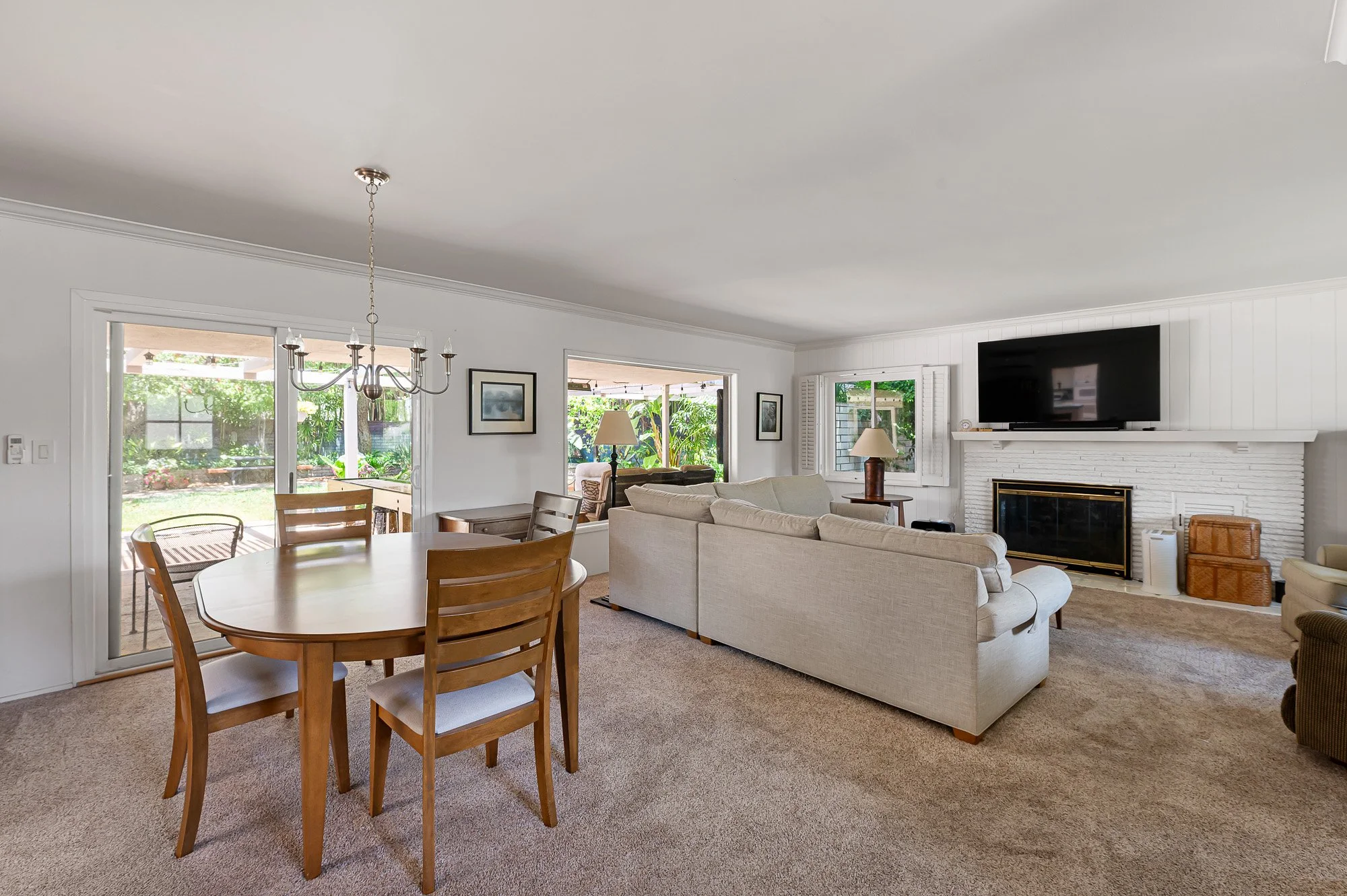 Living room dining room medium term rental Claremont CA SoCal Home Photo