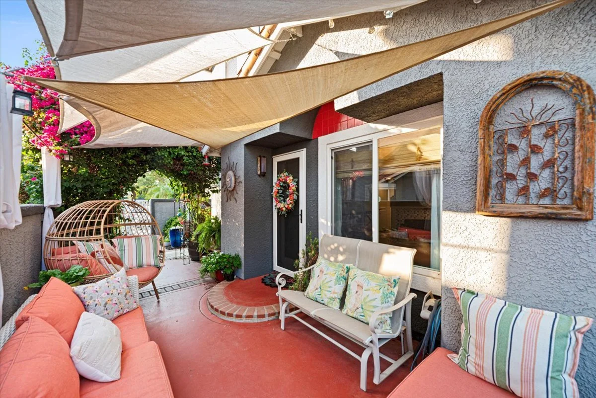 Private patio with bougainvillea real estate photography Ontario CA SoCal Home Photo