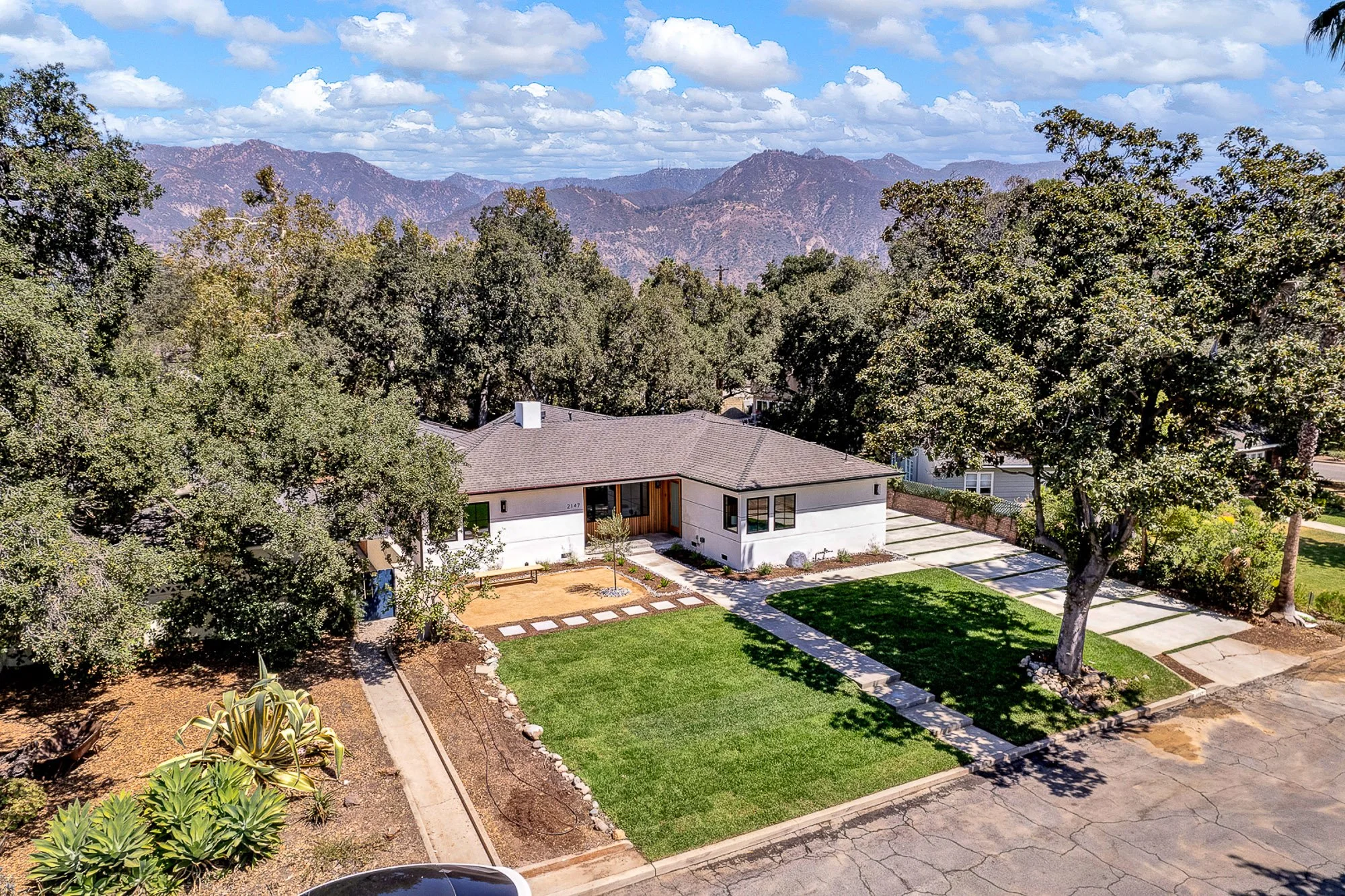 Drone aerial home with foothill views real estate photography Glendora CA SoCal Home Photo
