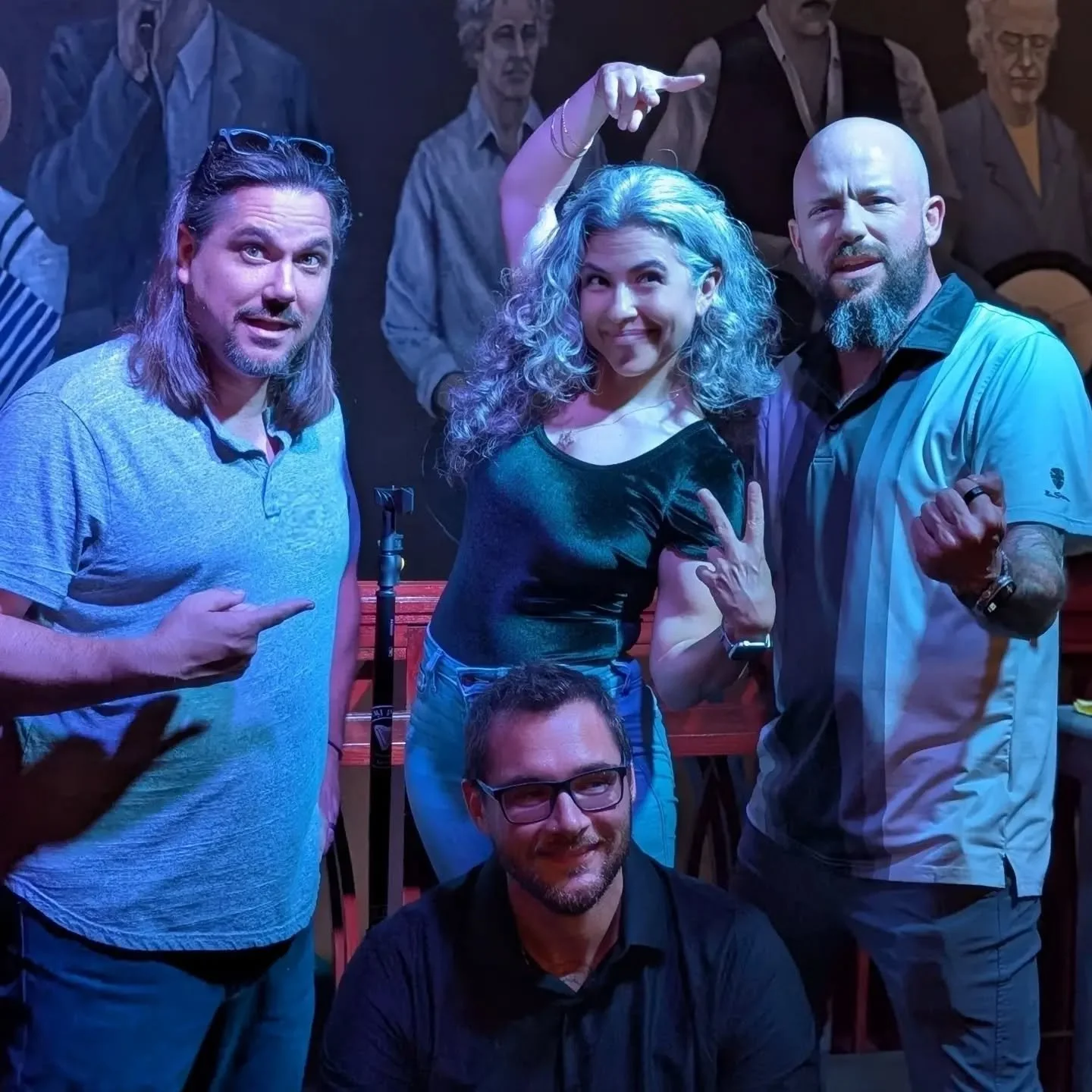 Proof that we survived the show at @thecelticray. Lisa is channeling pure chaos magic, Max looks ready to bounce someone, Zak is just happy to be here, and I'm shocked to still be taller than everyone while standing on the floor. It was an absolute b