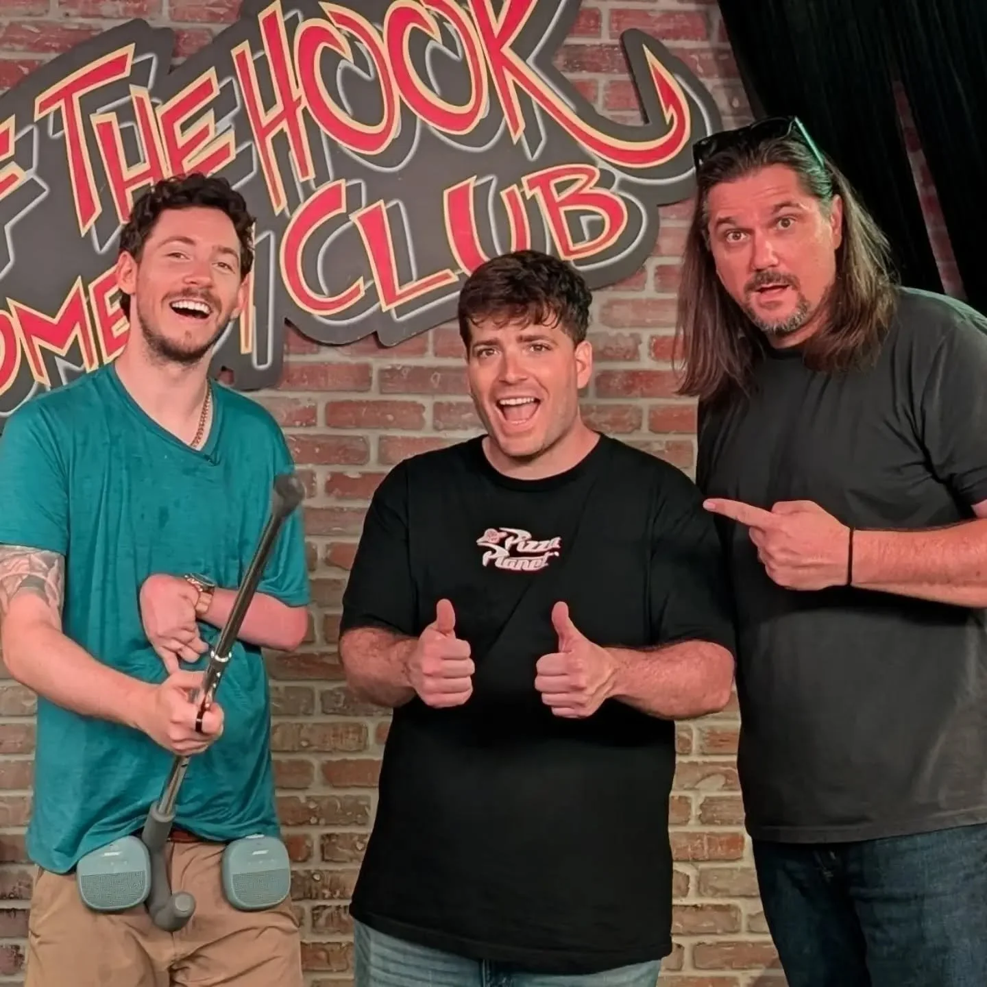 After show antics with @ahren_belisle and @michaelglatzmaier . You can't take comedians anywhere. 
The crowd was amazing. (Possibly the best)
 
The $1 bucket filled up fast. IYKYK.
 
Come out and see them when they are in your city! 
 
#comedianlife 