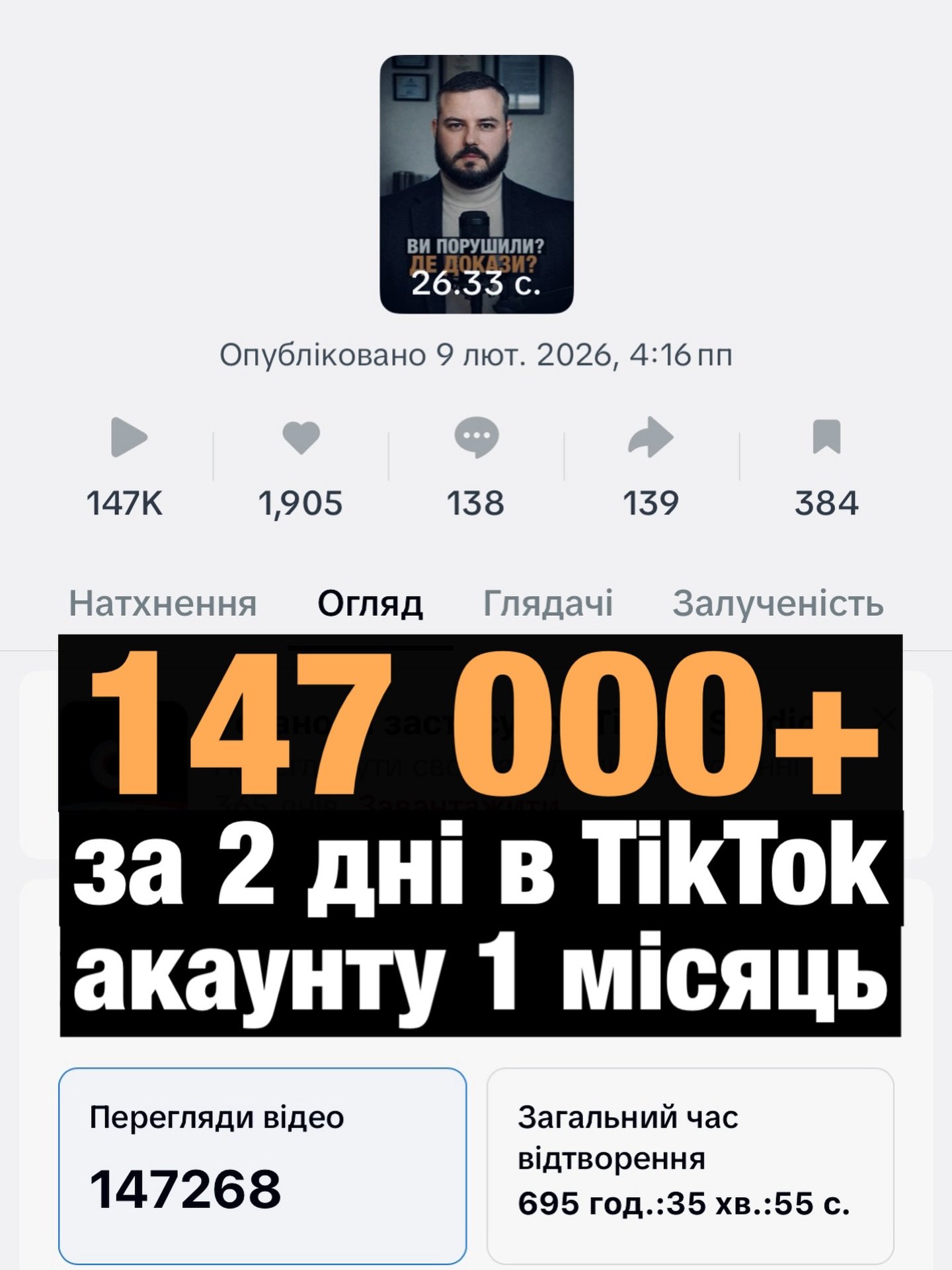 За перший місяць проєкту одне з моїх відео в TikTok за два дні вже набрало 147 000+ переглядів 📈 &ndash; багато збережень і коментарів 💬

Для мене це означає дві речі: тема справді хвилює людей, і багатьом потрібні прості пояснення &ldquo;людською 