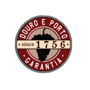 Circular logo with a bunch of grapes and the text 'Douro e Porto Garantia since 1756'.