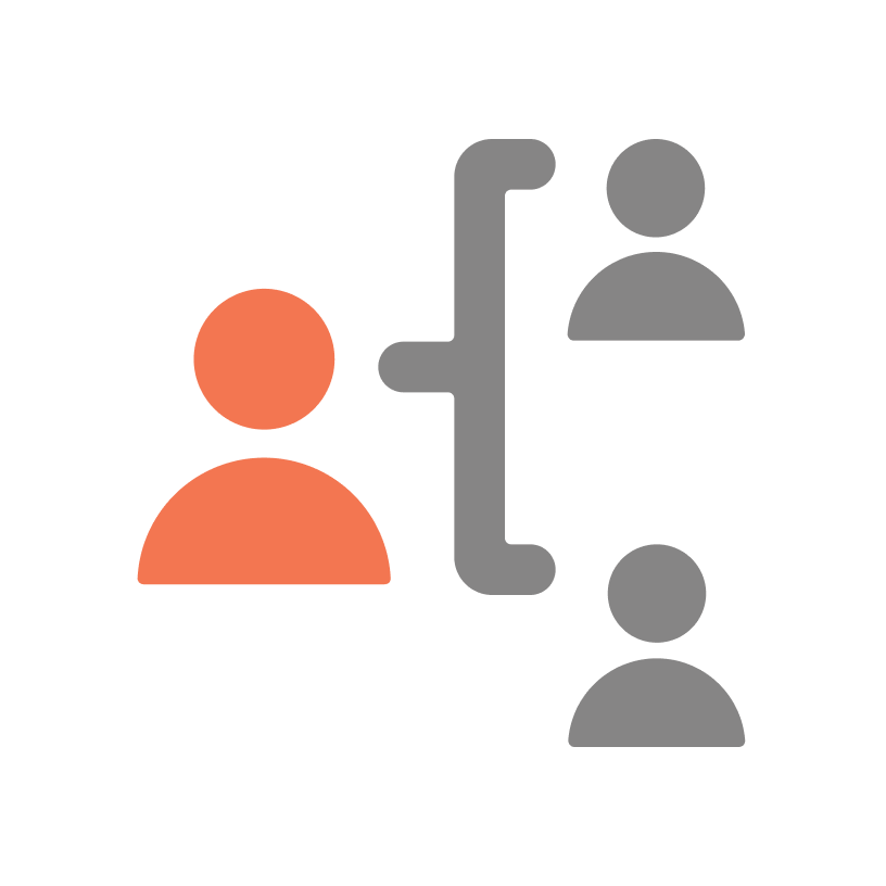 icon of schematic with three persons