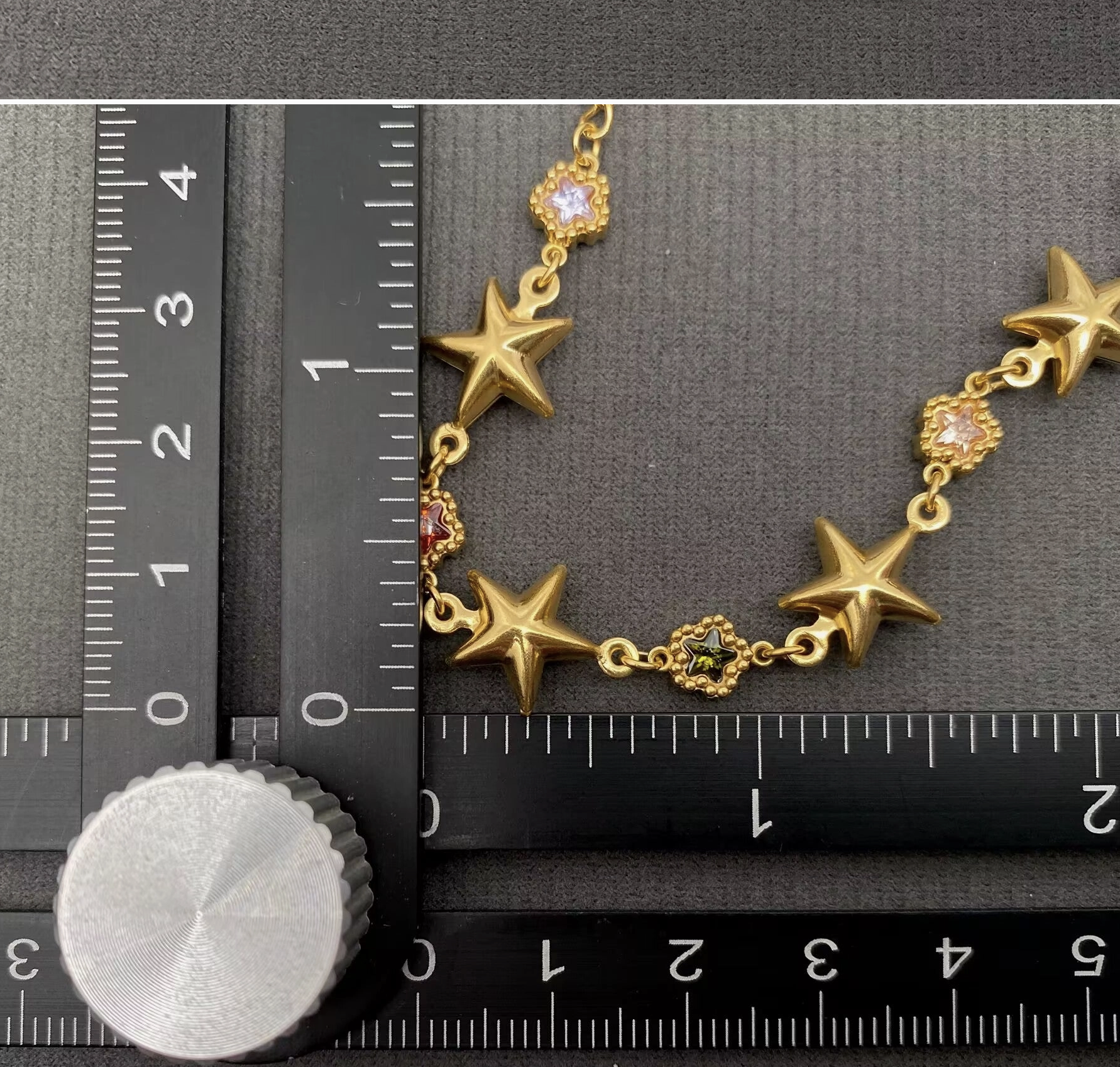 18K Gold Plated Stainless Steel Star Linked Bracelet
