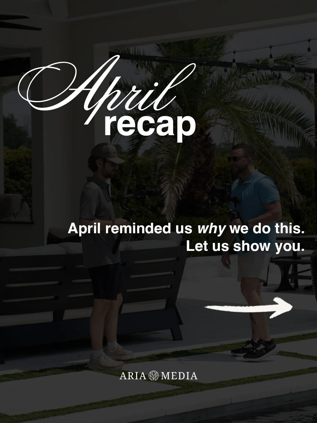We started Aria because we believed Houston agents deserved better media. 

April reminded us that the feeling is mutual.

Thank you to every single agent who booked, referred, and trusted us with their brand last month. We don&rsquo;t have this with