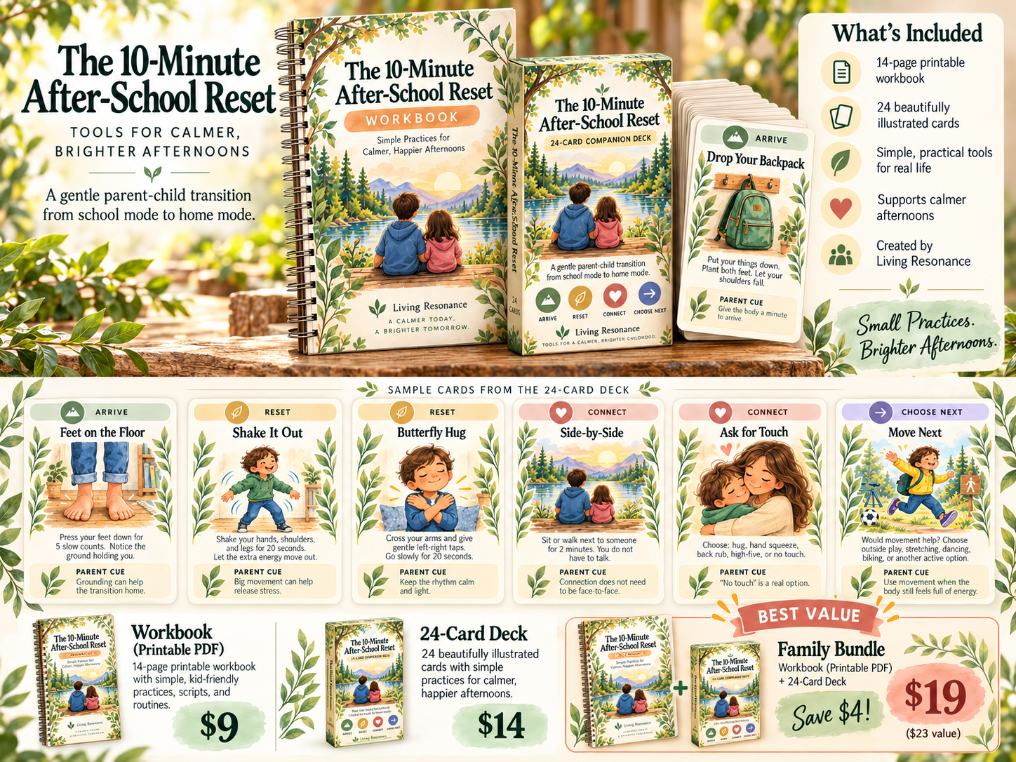 The 10-Minute After-School Reset — 26-Card Printable Deck