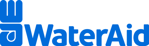 WaterAid logo with blue emblem and black text