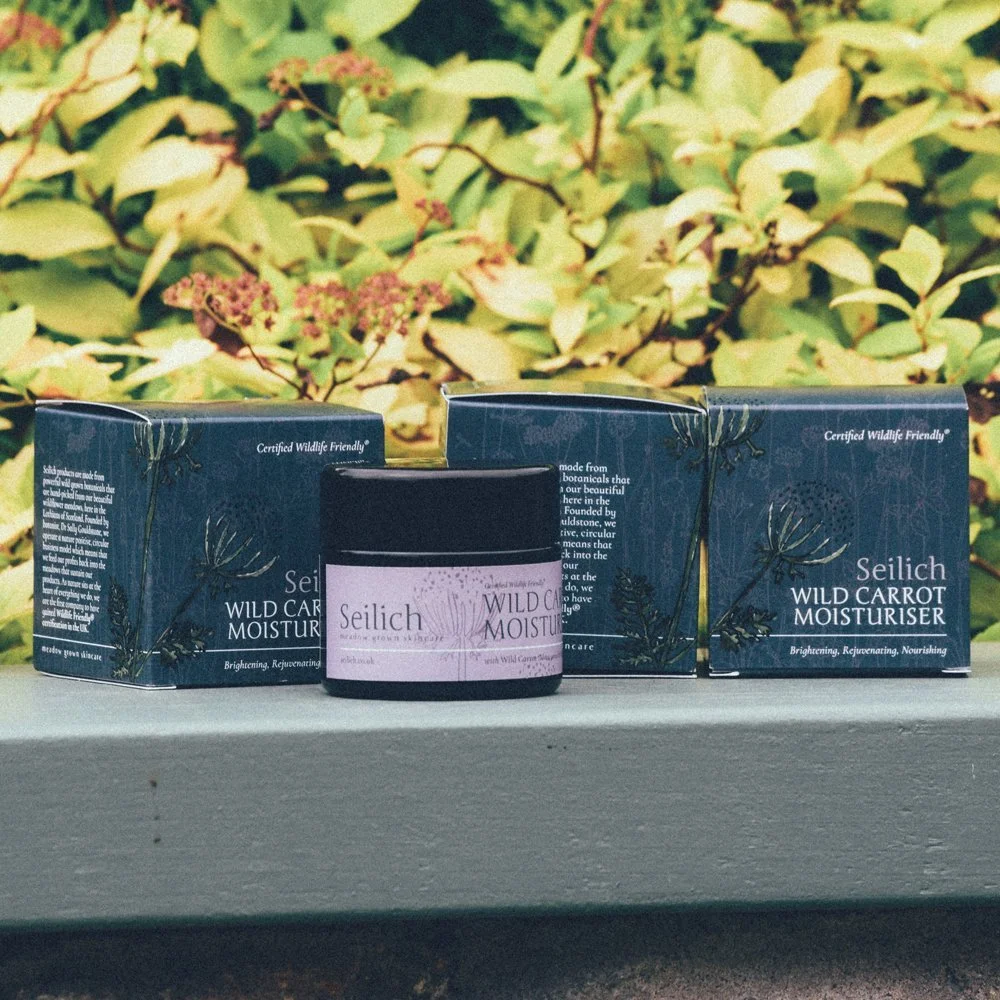 seilich botanicals meadow face moisturiser label and box design packaging