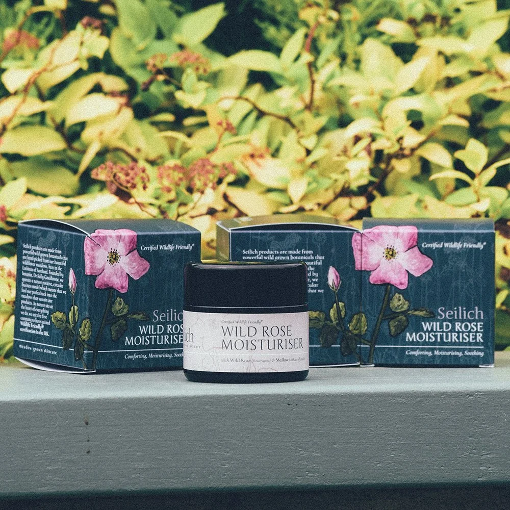 seilich botanicals meadow face wild rose moisturiser label and box design packaging