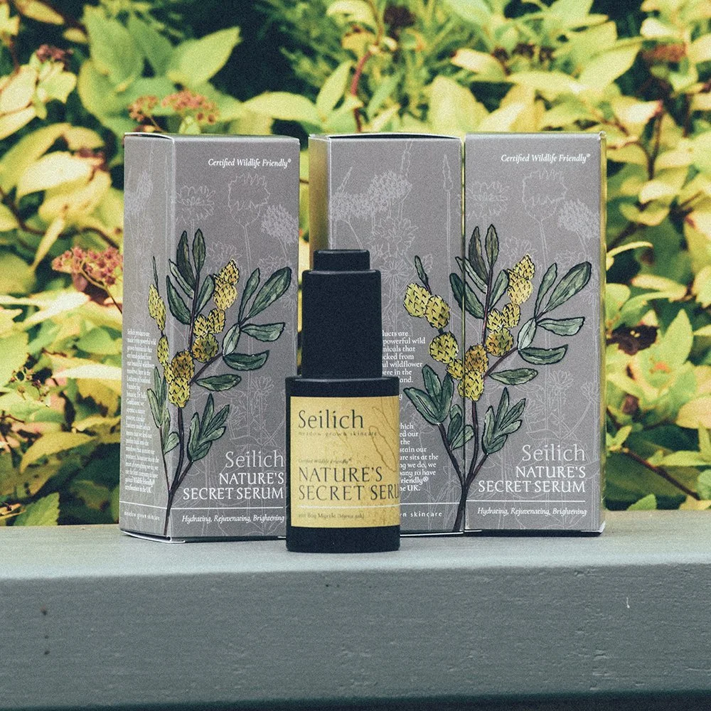 seilich botanicals natures secret serum label and box design packaging
