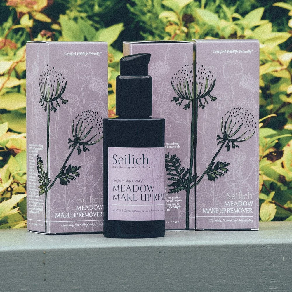seilich botanicals make up remover label and box design packaging