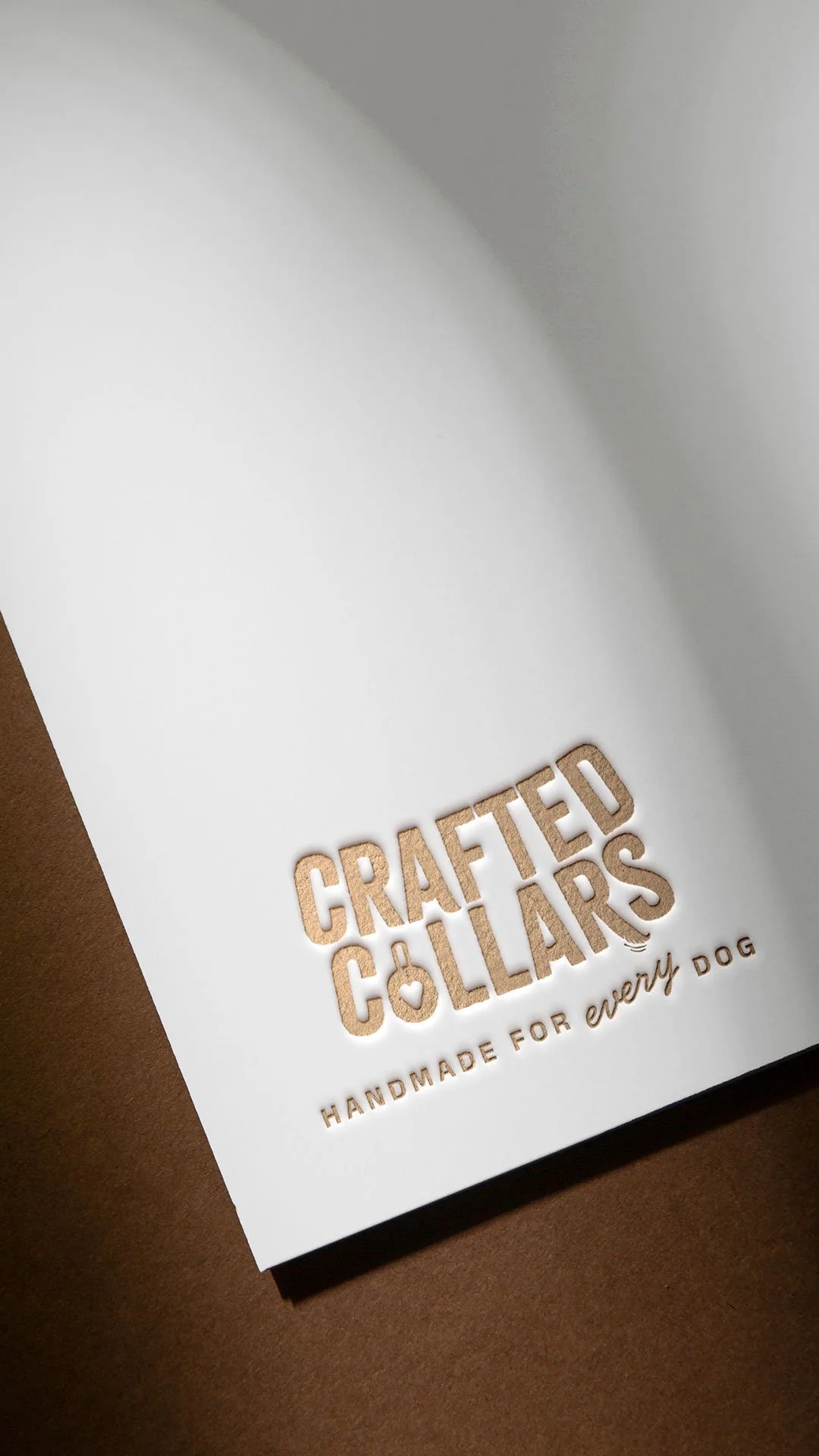 visual identity design for crafted collars a dog business in the UK