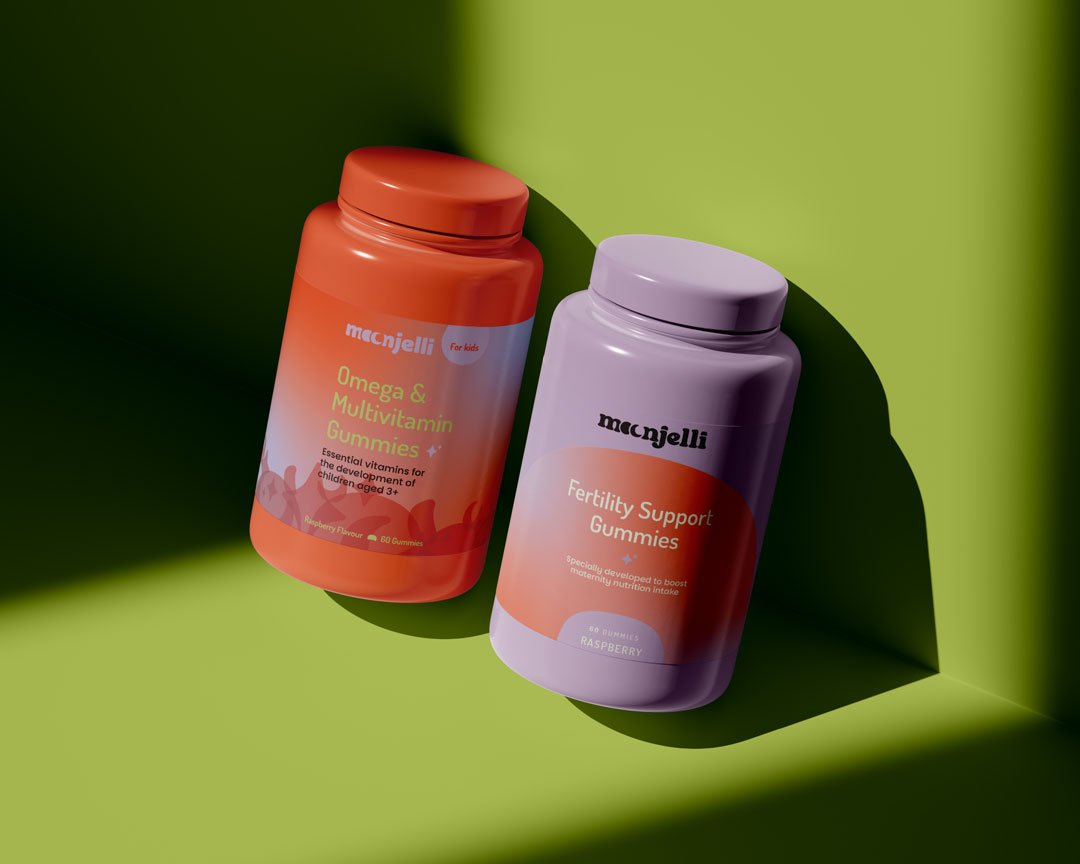 Product range packaging design and labels for vitamin and supplement company in the UK