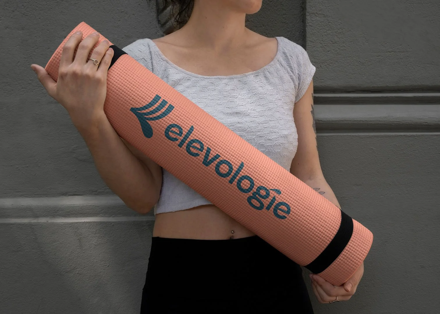 bold yoga logo brand identity for elevologie