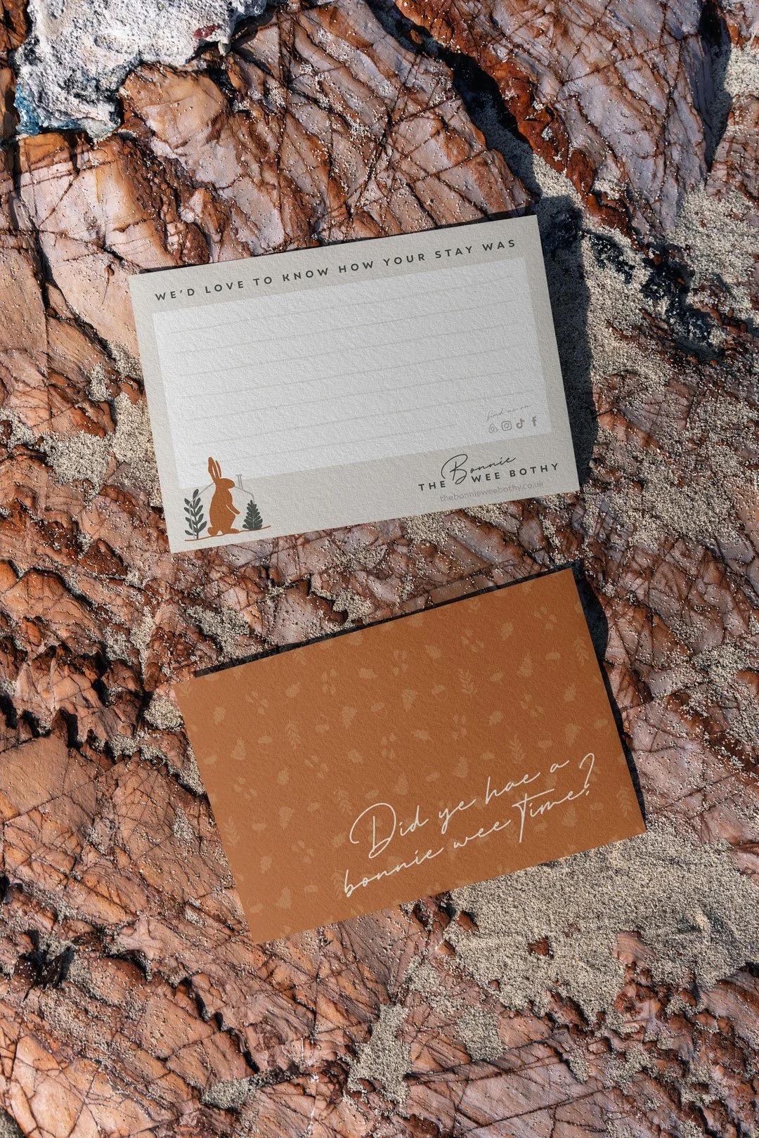 branding for feedback cards retreat accommodation in east lothian