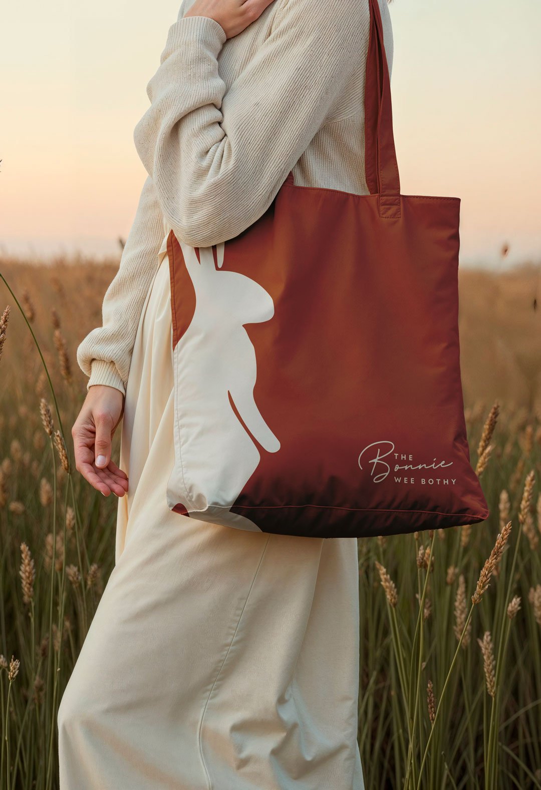 bespoke tote bag design for merchanside retail retreat accommodation in east lothian