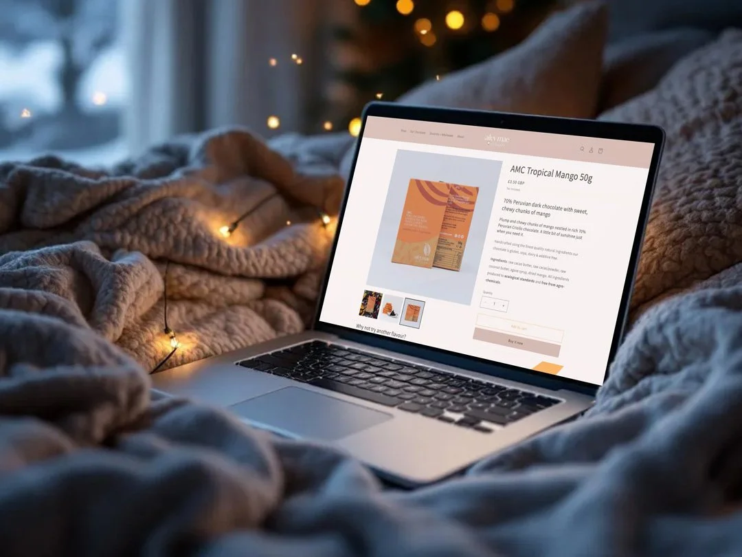 ecommerce shopify website design for chocolatier retail in the uk