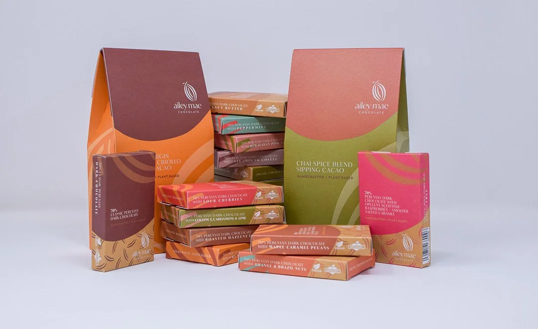 product packaging range for uk chocolate company