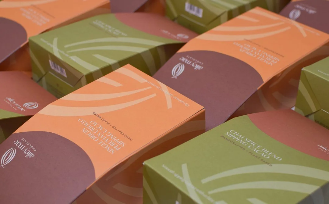 bespoke product packaging design and branding for hot chocolate
