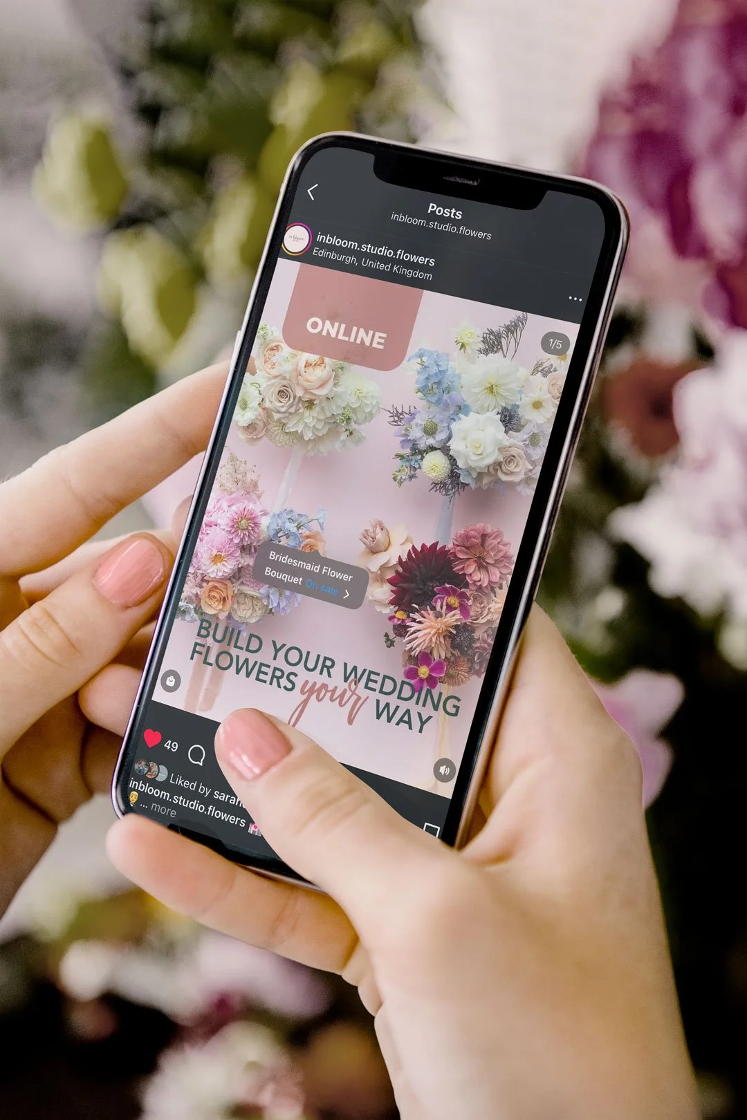 social media template design for florist in the UK