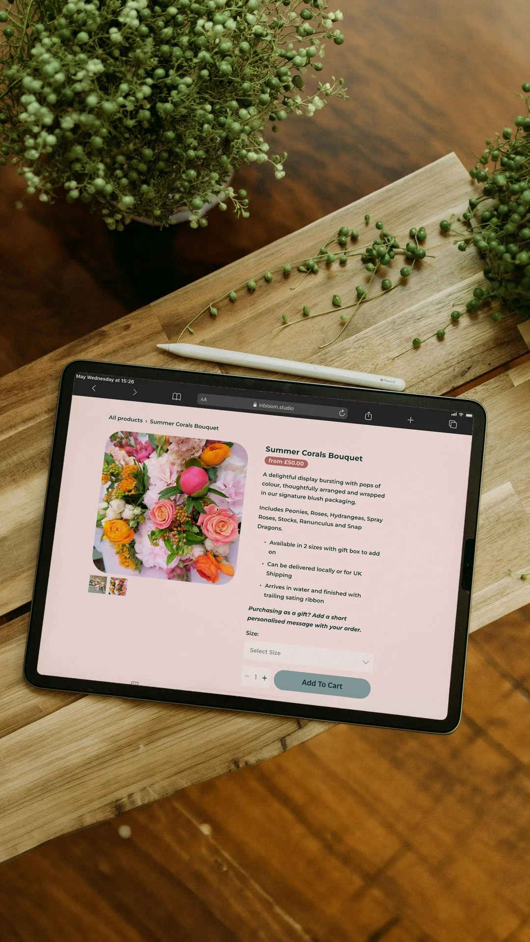 ecommerce website design for online florist in the uk