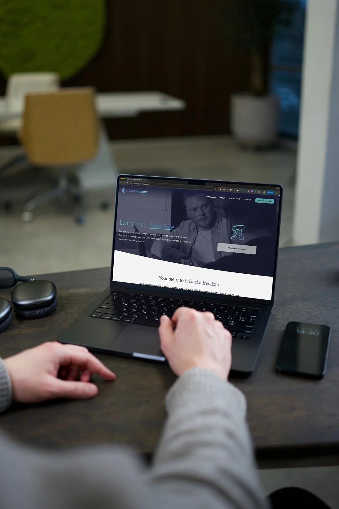 appointment scheduling website design for crypto support company in edinburgh