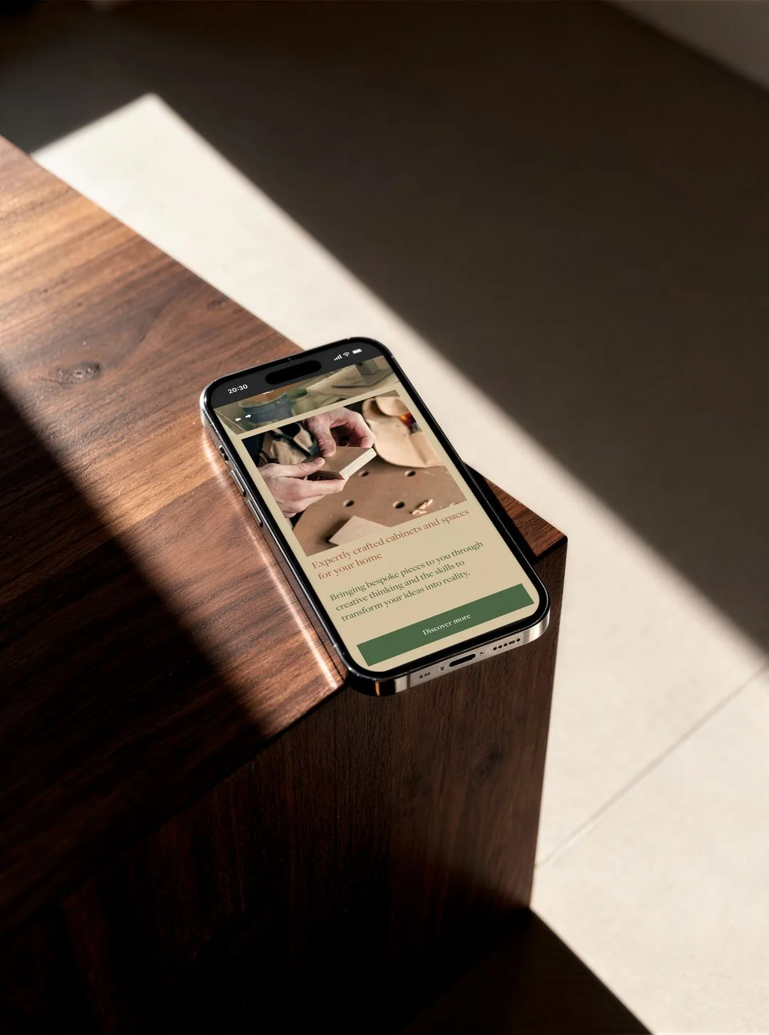 mobile website for joinery cabinet maker near Edinburgh