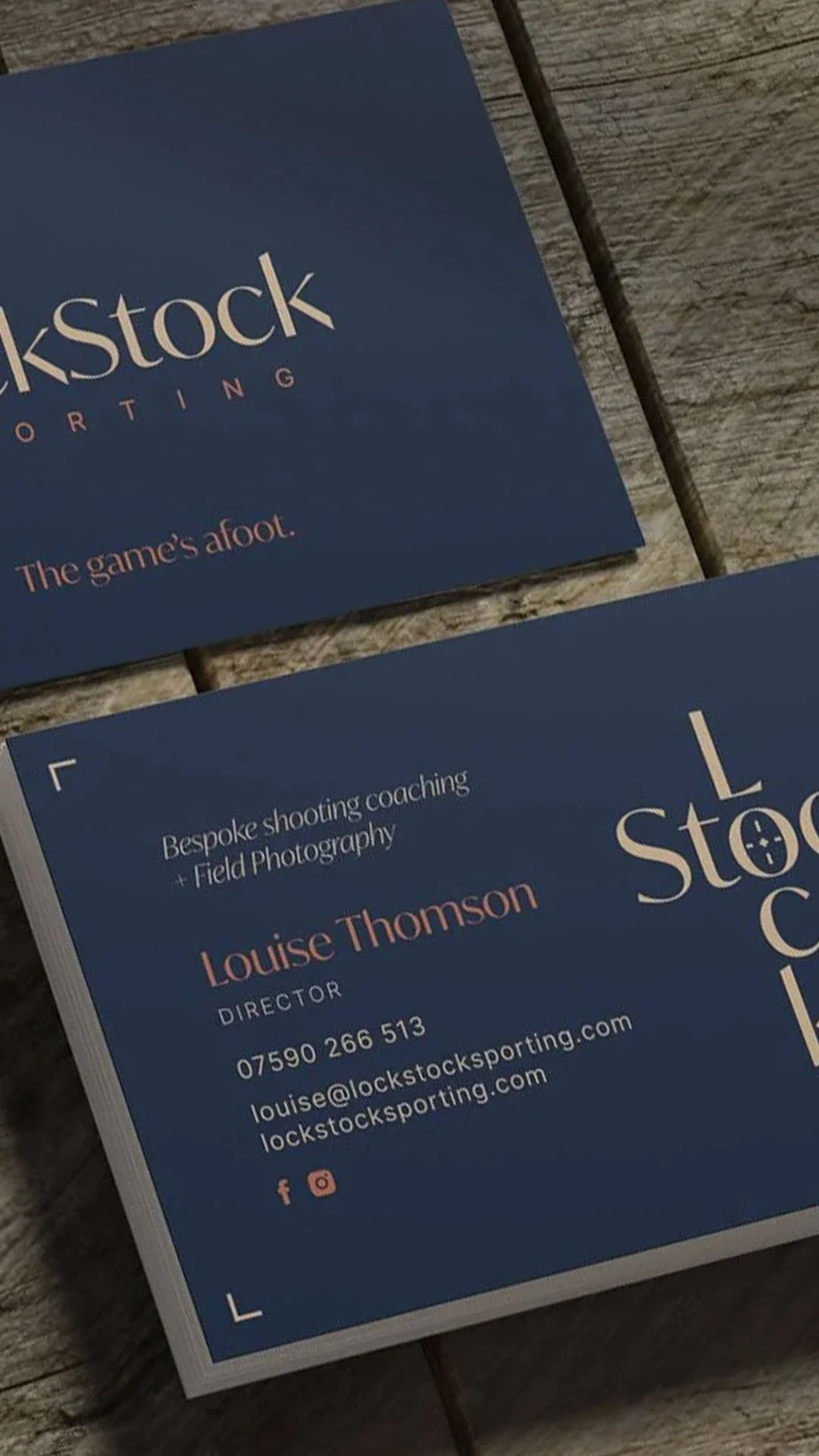 business card and brand design for field game shooting business lock stock sporting