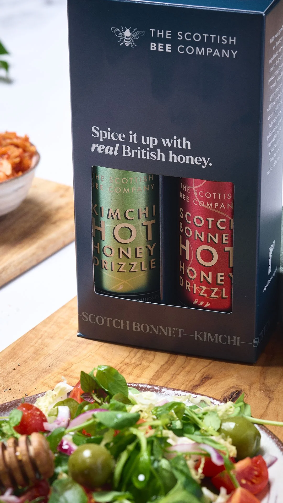 branding and minimal gift box design for british hot honey producer
