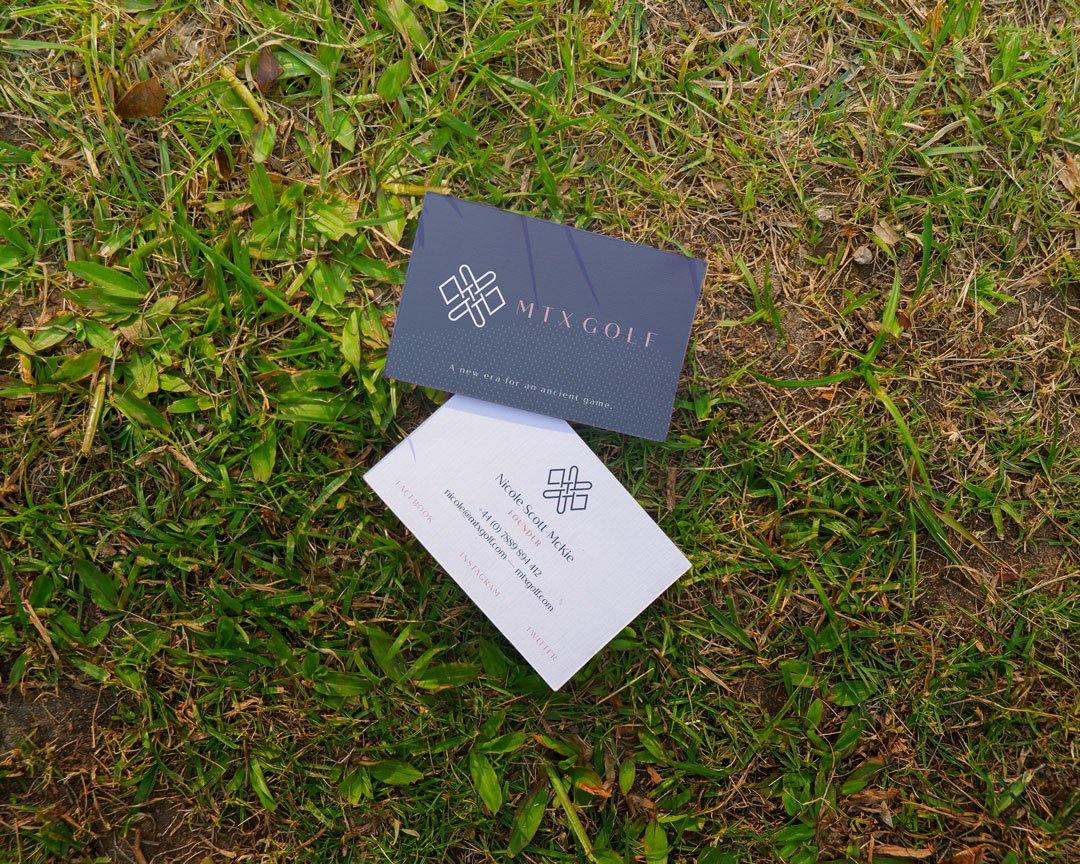 branding and business card design for founder of womens golf tournament