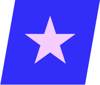 Blue background with a light purple star in the center