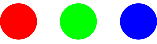 colours dots in RGB red blue and green