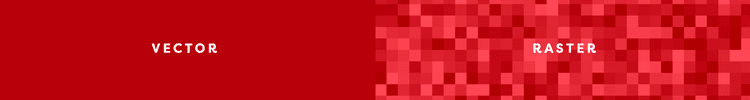 The difference between vector and raster file pixelation.