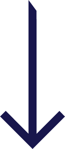 A black arrow pointing downward with blue accents.