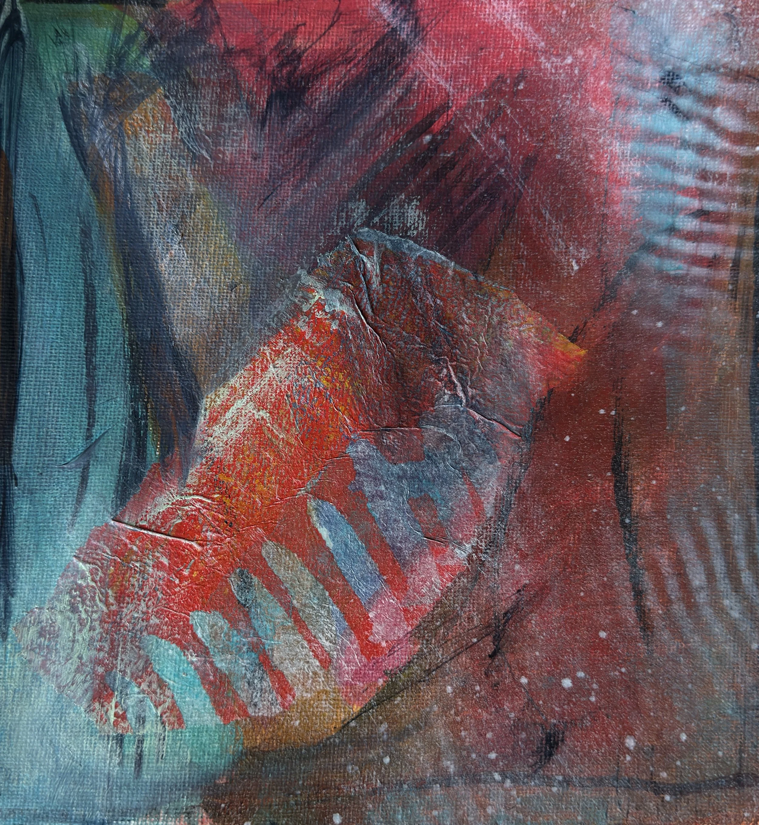 "Red" | Mixed media on canvas | 18"x24" | 2026