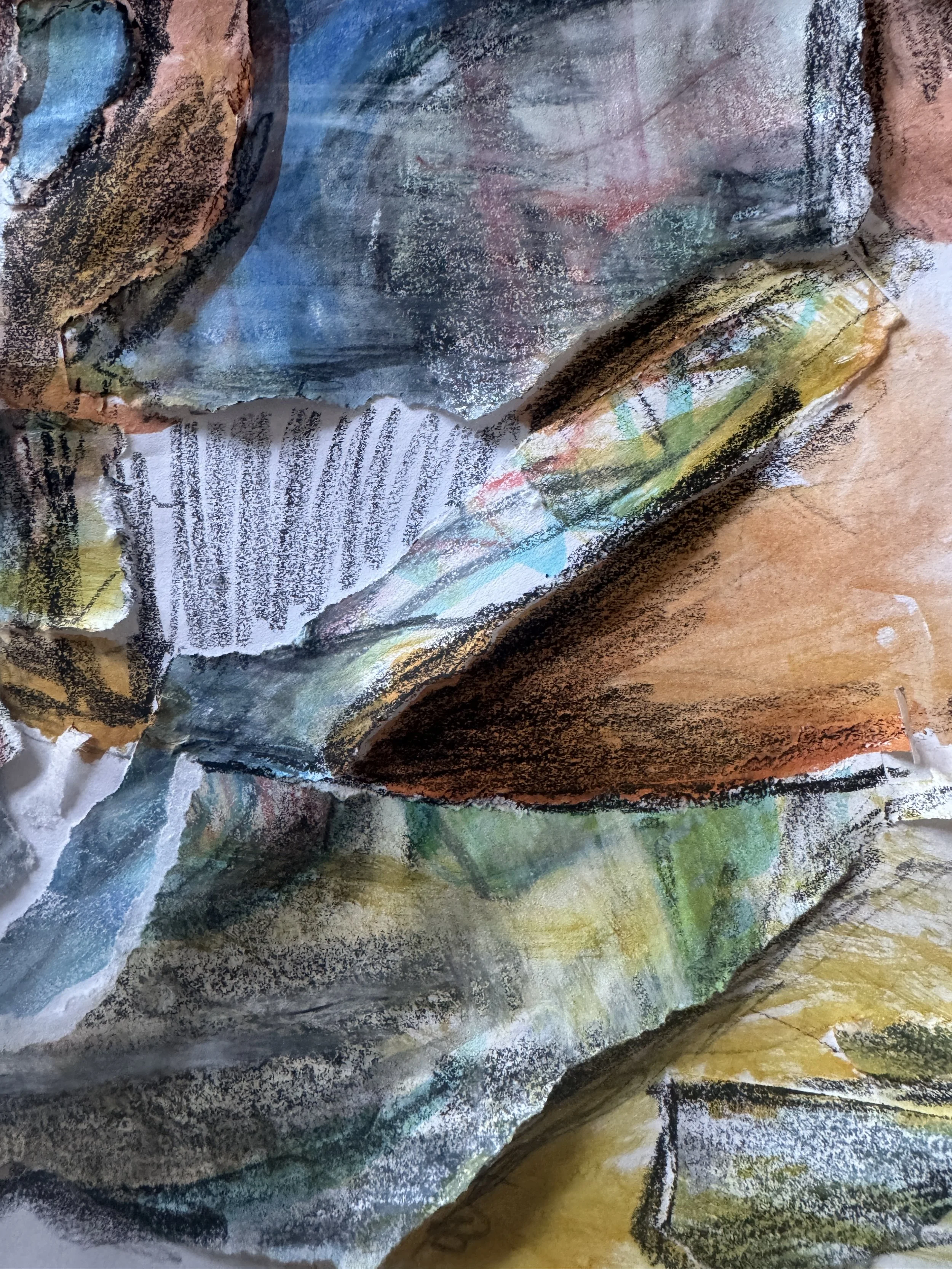 "Edges" | Mixed media on paper | 8"x10" | 2026
