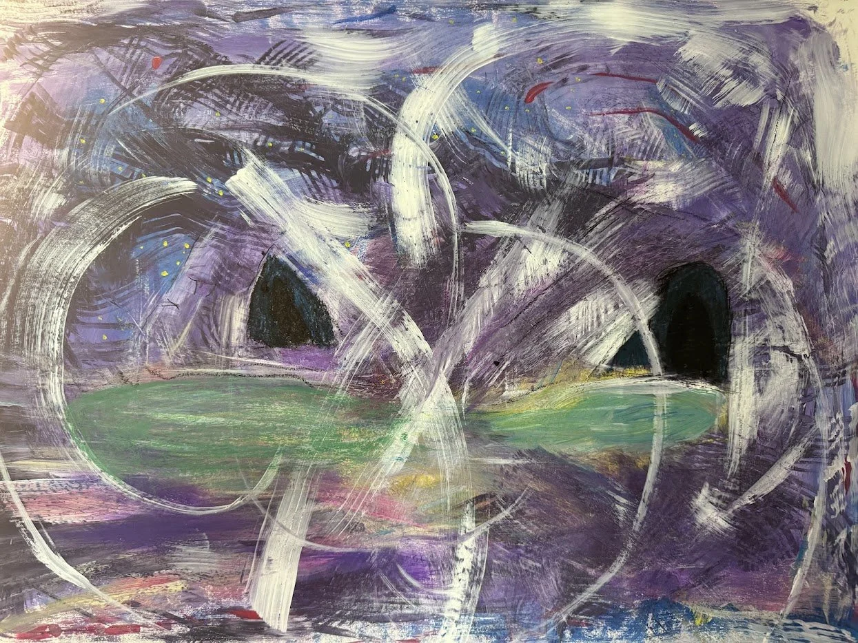 "Night Vision" | Acrylic on paper | 18"x24" | 2025